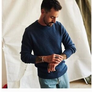 Taylor Stitch Russell Sweater Heather Blue Cotton Cashmere Size 40 /  M